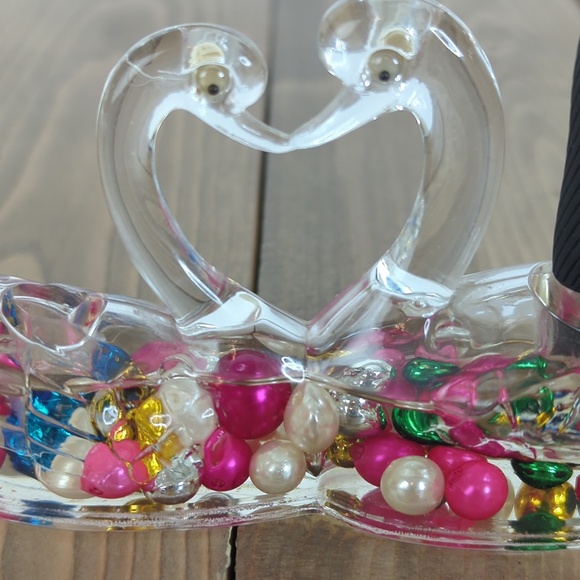 Vintage Kitsch Kissing Swans Paper Weight Pen Holder - Picture 6 of 10